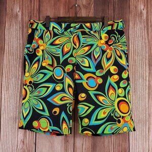 Loudmouth Golf Mens Sz 40 Multicolor Floral Groovy Lightweight Shagadelic Shorts
